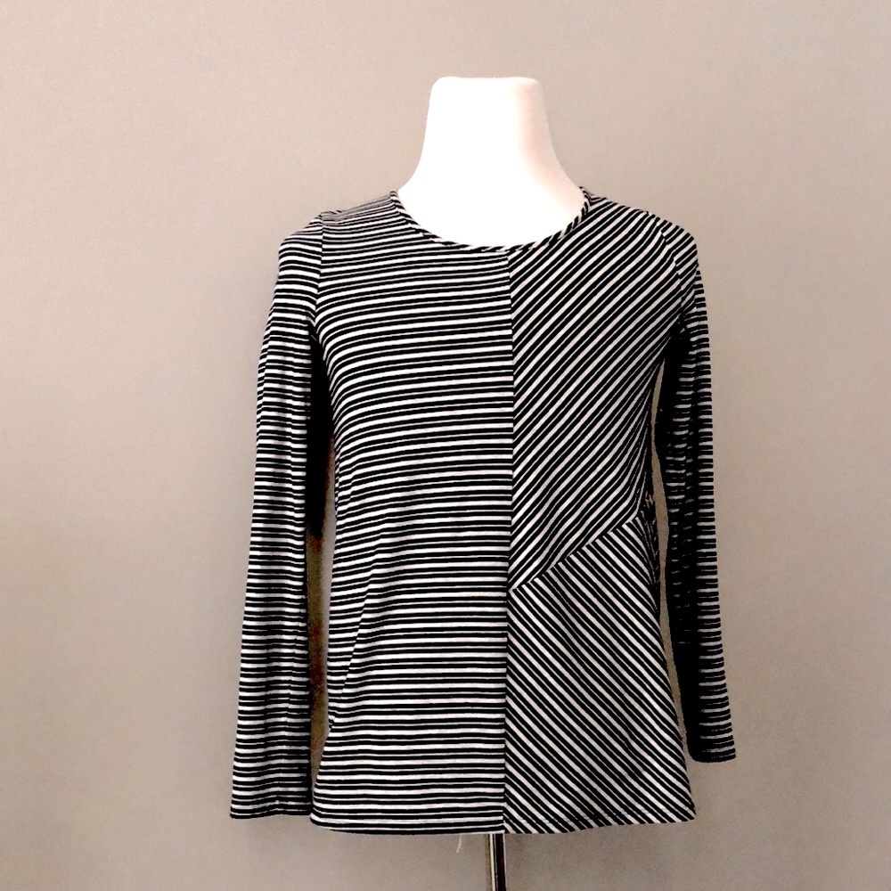 J Jill striped cotton blend blouse